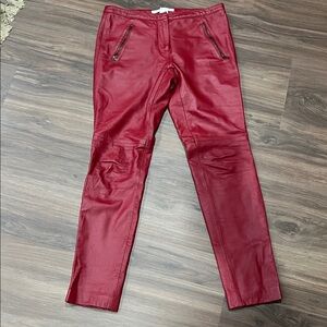 Trina Turk deep red leather pants sz 2